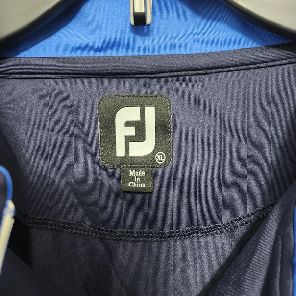 Footjoy men's pullover quarter zip top size XL navy blue long sleeve - Picture 3 of 7